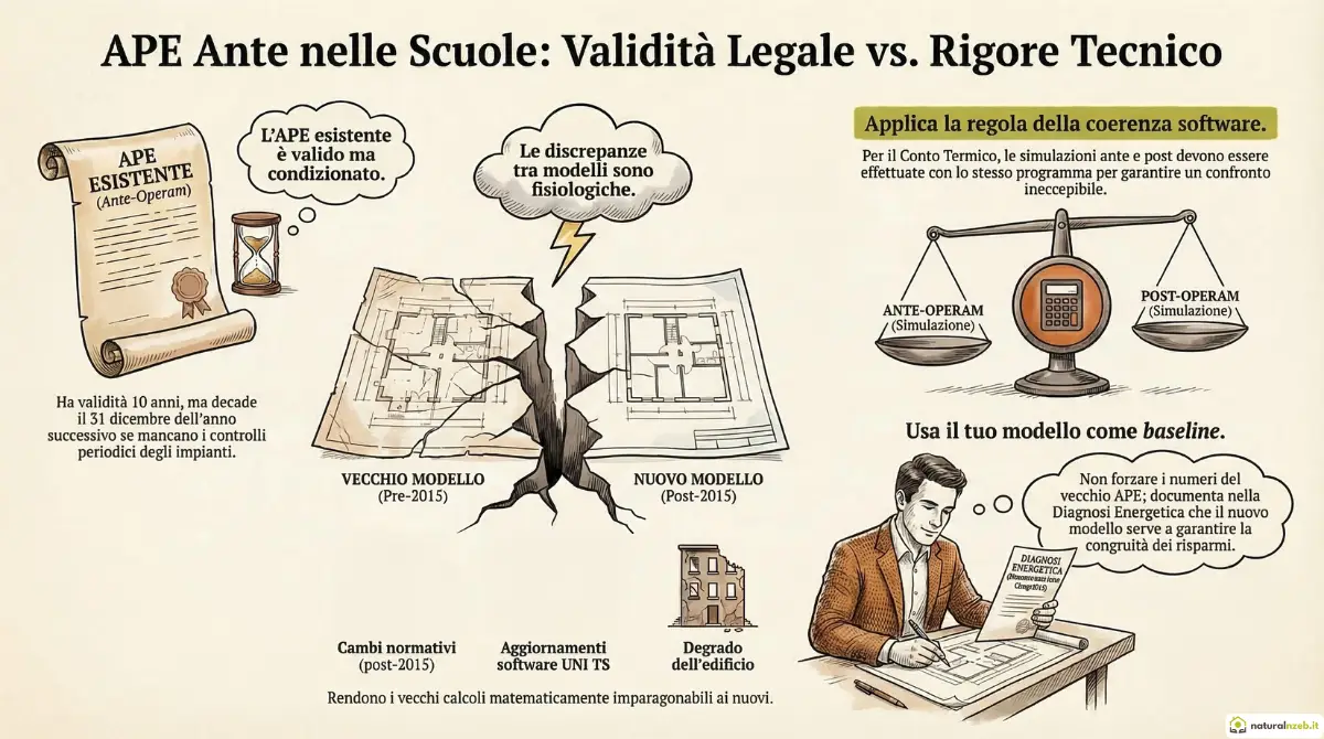 APE ante operam scuola già esistente per conto termico 3.0