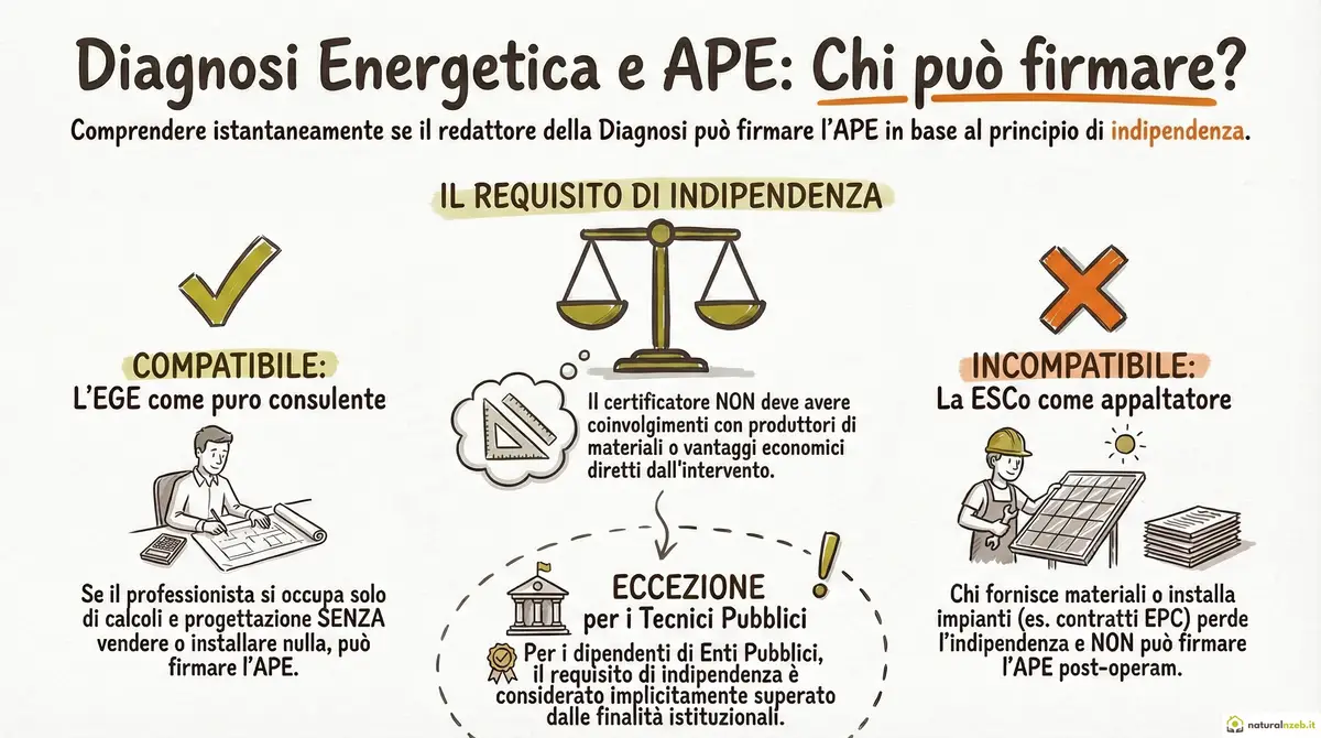 Chi fa la diagnosi energetica può firmare APE conto termico 3.0?