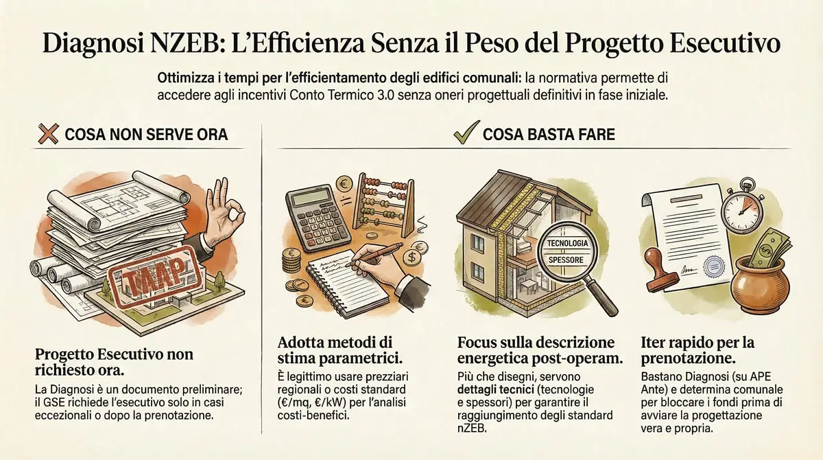 Diagnosi energetica nzeb edifici comunali