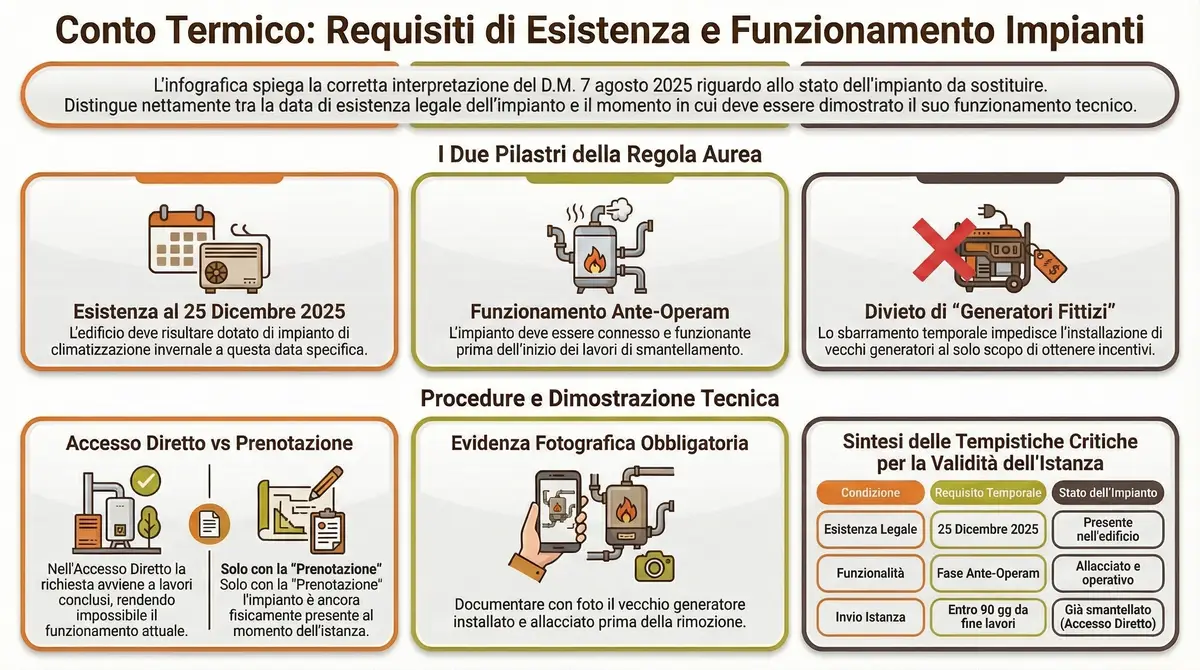 Definizione impianto esistente e funzionante conto termico 3.0